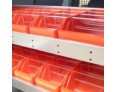 Set of 4x Large Red Plastic Storage Bins; 240mm x 430mm