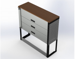 Van Racking 3 Drawer Bench Unit; 1000mm x 1000mm x 330mm