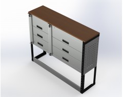 Van Racking 6 Drawer Bench Unit; 1000mm x 1250mm x 330mm