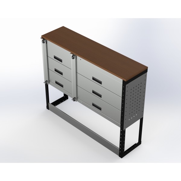 Van Racking 6 Drawer Bench Unit; 1000mm x 1250mm x 330mm