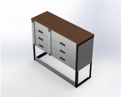 Van Racking 6 Drawer Bench Unit; 1000mm x 1250mm x 430mm