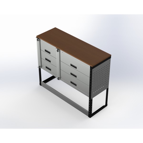 Van Racking 6 Drawer Bench Unit; 1000mm x 1250mm x 430mm