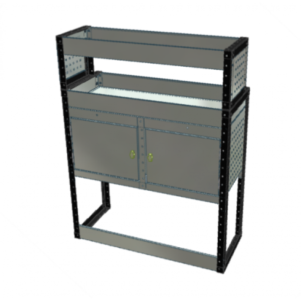 Van Racking 2 Cabinet, 2 Shelf; 1300mm x 1000mm x 330/230mm