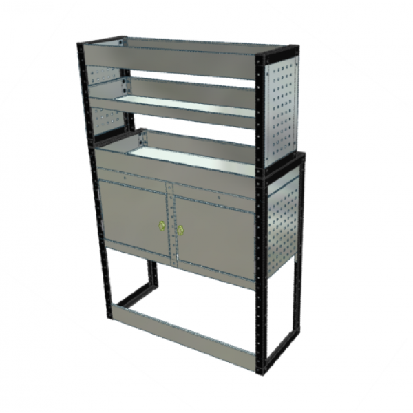 Van Racking 2 Cabinet, 3 Shelves; 1500mm x 1250mm x 330/230mm