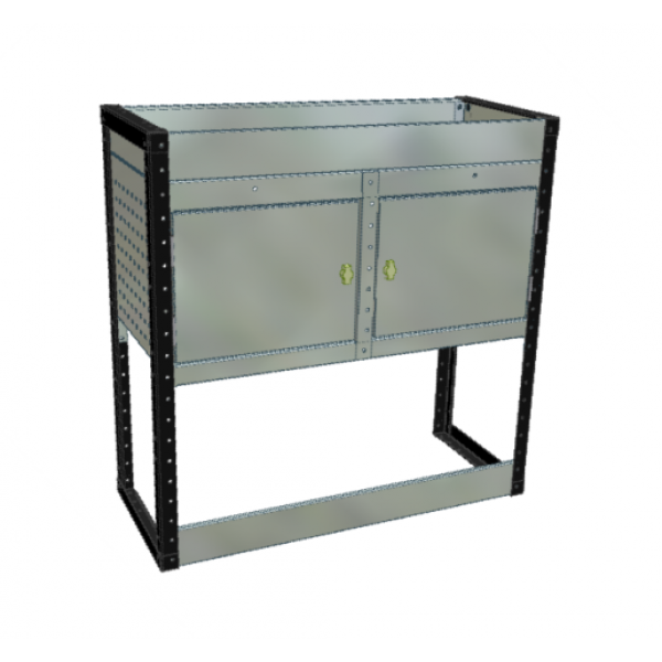 Van Racking 2 Cabinet, 1 Shelf Unit; 1000mm x 1000mm x 330mm