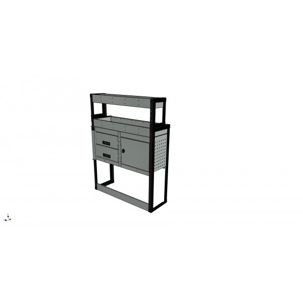 Van Racking 2 Drawer, 1 Cabinet and 2 Shelf; 1300mm x 1000mm Wide x 430/330mm