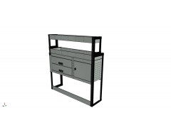 Van Racking 2 Drawer, 1 Cabinet and 2 Shelf; 1300mm x 1250mm Wide x 330/230mm