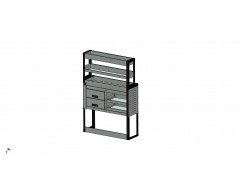 Van Racking 2 Drawers, 3 Shelf; 1500mm x 1250mm x 330/230mm