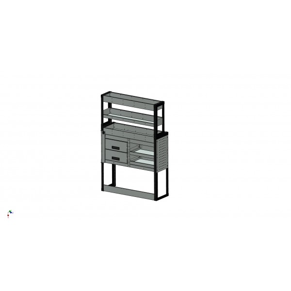 Van Racking 2 Drawers, 3 Shelf; 1500mm x 1250mm x 430/330mm