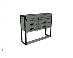 Van Racking 4 Drawer, 1 Shelf Unit; 1000mm x 1250mm x 330mm
