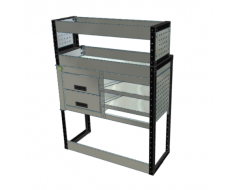 Van Racking 2 Drawers, 2 Sloping Shelves and 2 Standard Shelves; 1300mm x 1000mm x 330/230mm