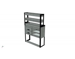 Van Racking 2 Drawer, 2 Sloping Shelves and 3 Standard Shelves; 1500mm x 1000mm x 330/230mm