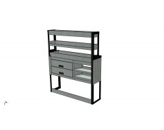 Van Racking 2 Drawer, 2 Sloping Shelves and 3 Standard Shelves; 1500mm x 1250mm x 330/230mm