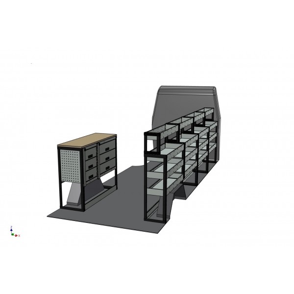 Mercedes Sprinter Van Racking Kit With Bench Top XLWB